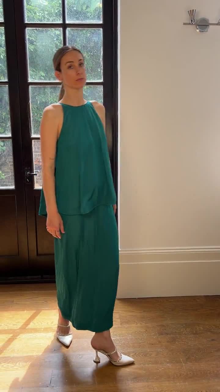 2015 Lanvin by Alber Elbaz Teal Tiered Maxi Dress - Etsy