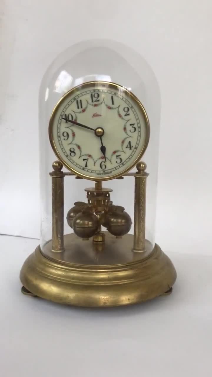 Vintage Kern 400-day Anniversary Clock With Glass Dome, Made in