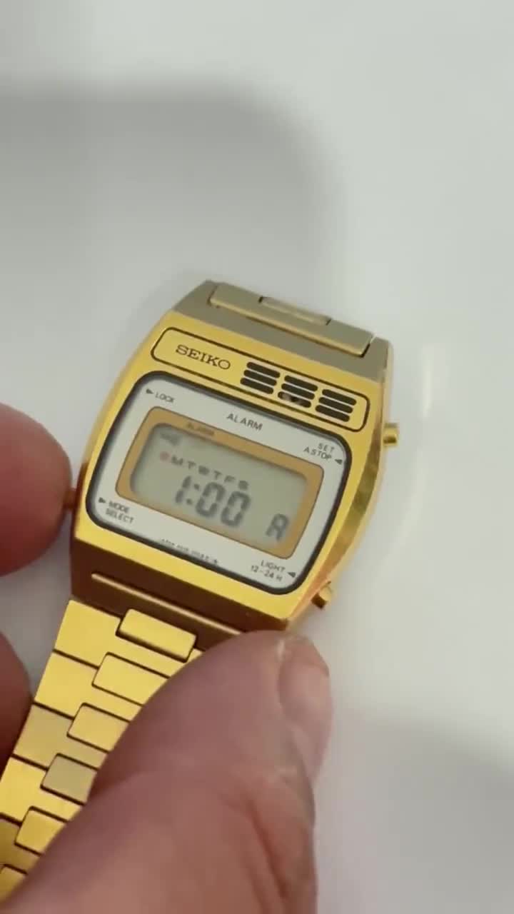 RARE Vintage 1980s Seiko Watch A639-5009 , Gold Tone, Collectible