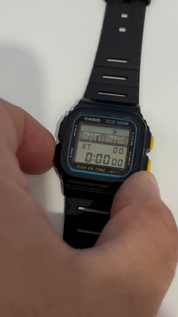 Very RARE Casio FT-100W Fish İn Time Digital Watch Marlin 844