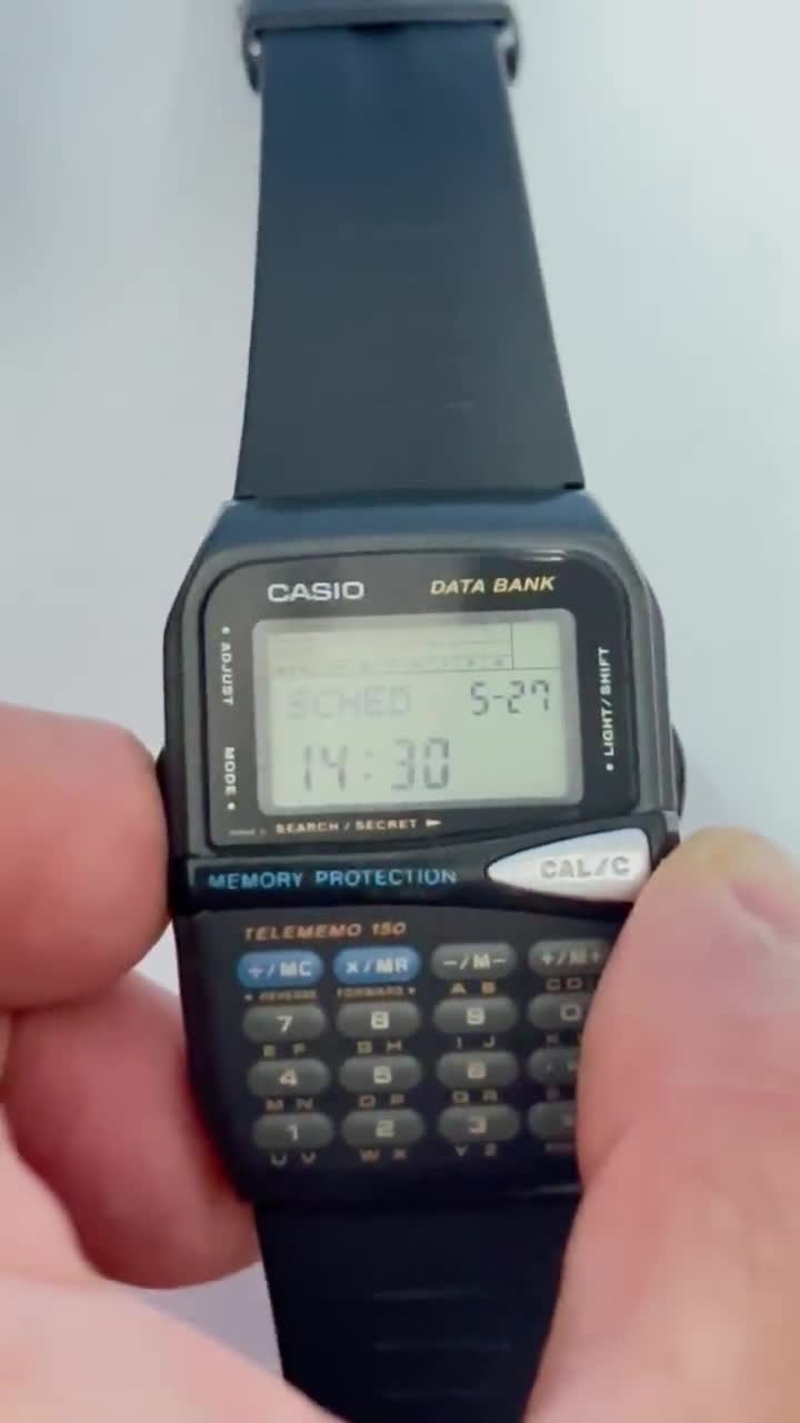 Unused Casio Dmb-150 Data Bank / Quartz Slicone Band/ 90s Vintage