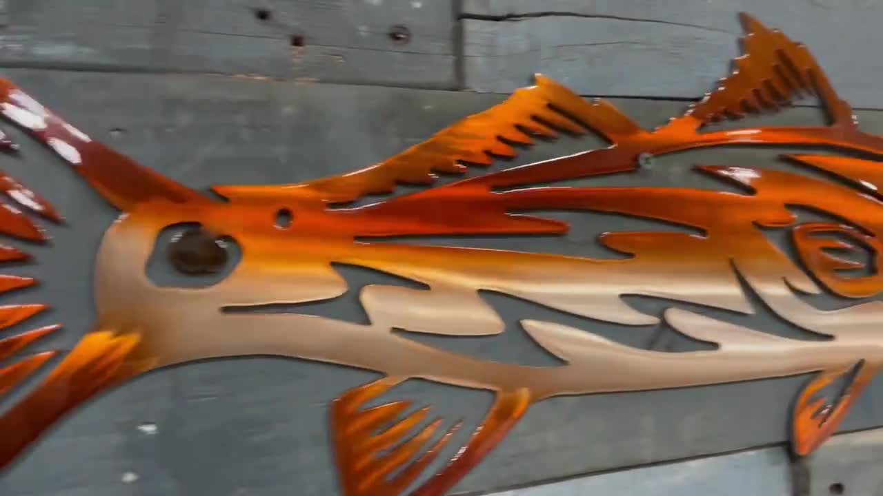 Redfish Metal Wall Art: Tropical Fish Decor - Etsy Israel