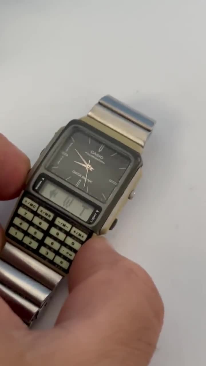 【最終値下げ】CASIO カシオ データバンク ABC-31 アナデジレア Ultra Rare Vintage Casio ABC-31 Data Bank Digital & Analog Black