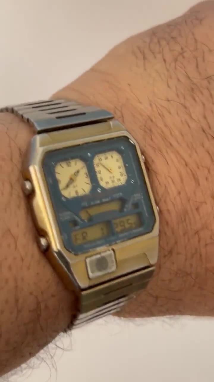 時計 CITIZEN ANA-DIGI TEMP RARE Citizen Ana Digi Temp Quartz Digital Men's Watch