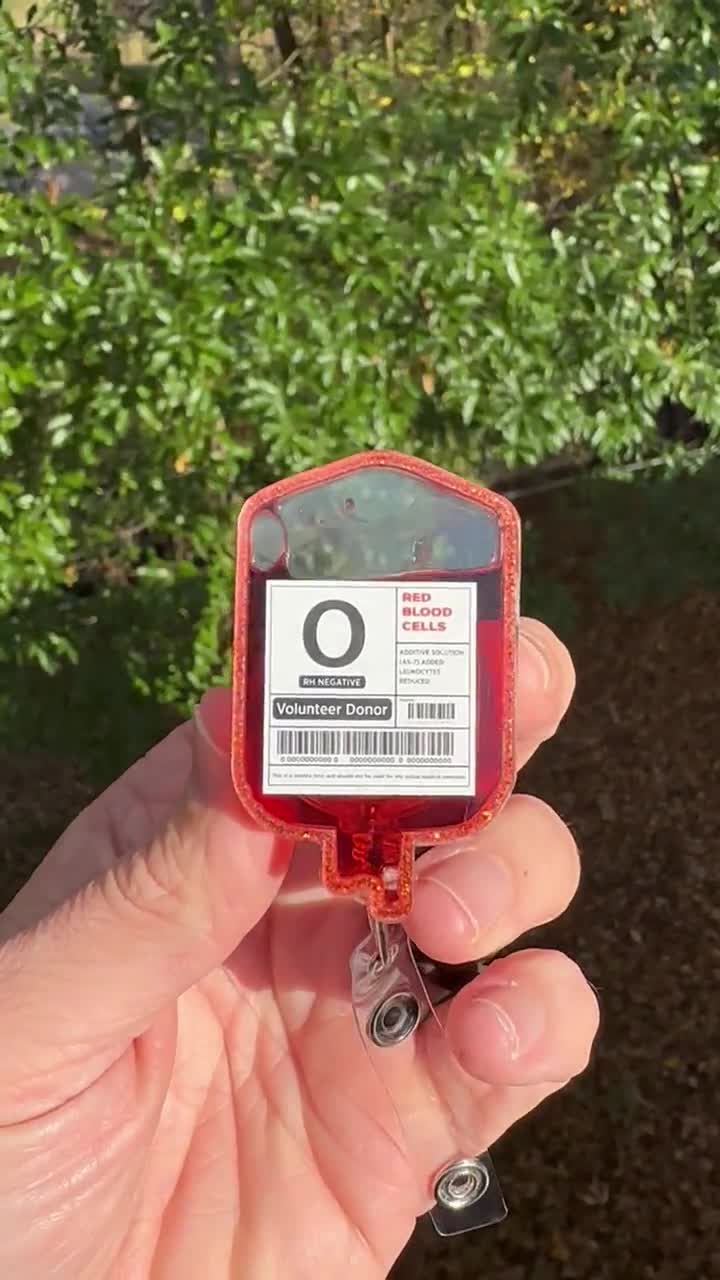 Blood bag Retractable ID Badge reel, lanyard ID badge holder, nursing –  tabbycatclips