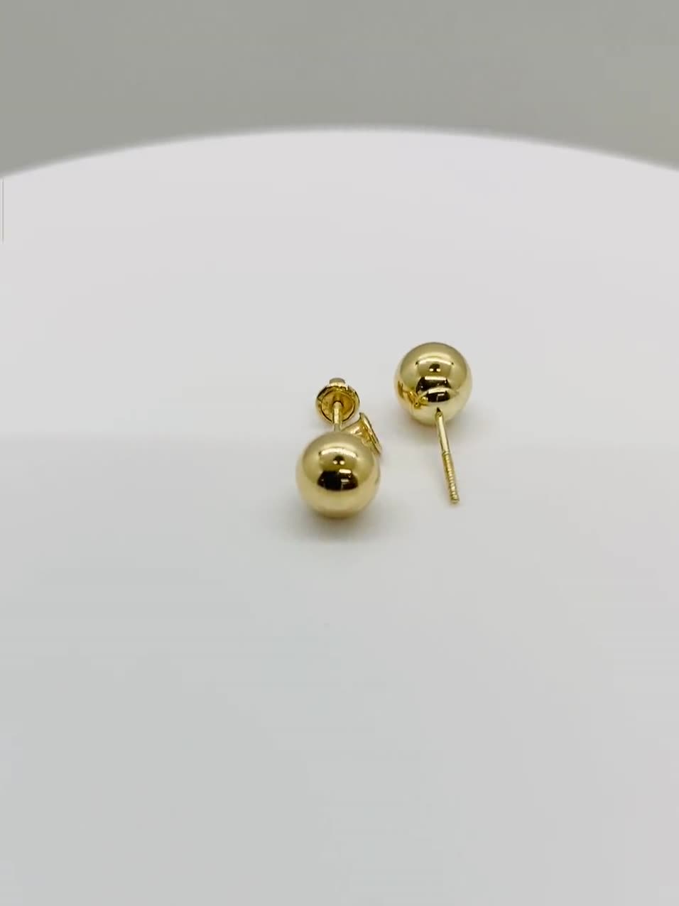 14k Gold Ball Round Circle Classic Simple Screw Back Stud Earrings - Etsy