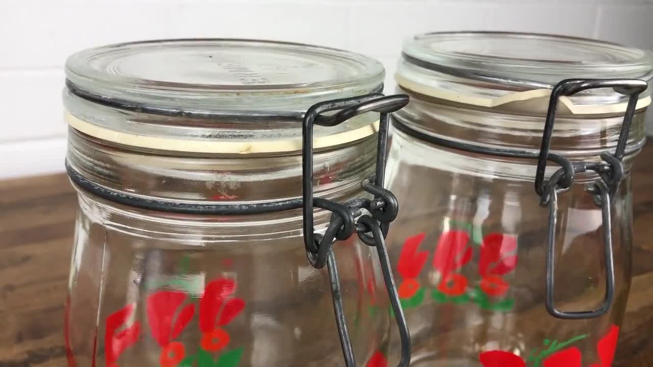 NUTRIUPS Tarros de vidrio con tapas de madera, tarros con tapas, juego de 2  tarros de vidrio vintage (girasol)