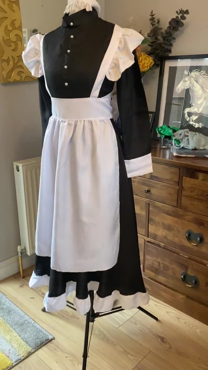 Edwardian Maid Costume, 1910 maid, Downton Abbey Maid dress, Black and  white maid outfit, Downton abbey dress, Edwardian Housekeeper