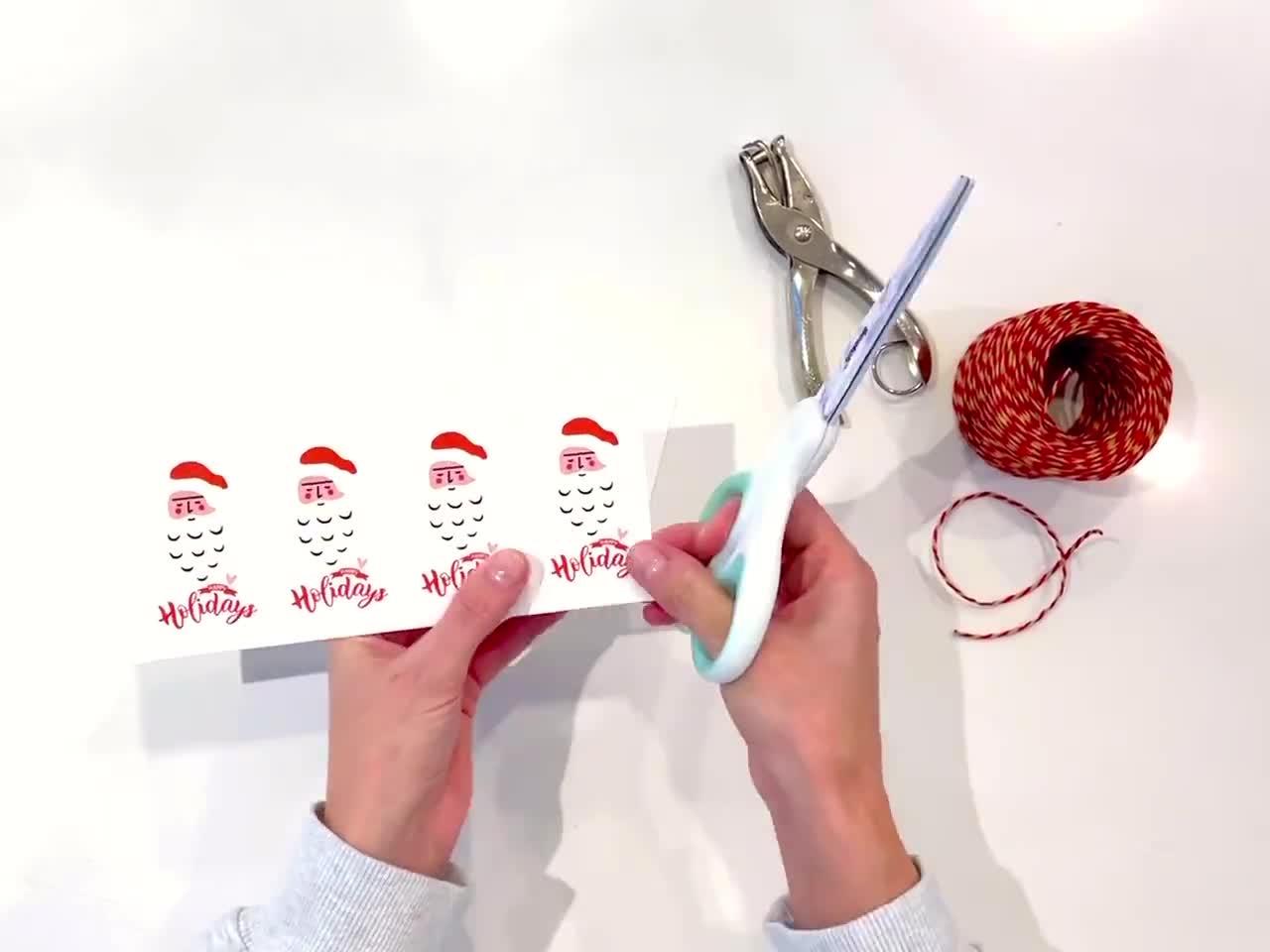 Étiquettes cadeaux imprimables, Père Noël et rennes