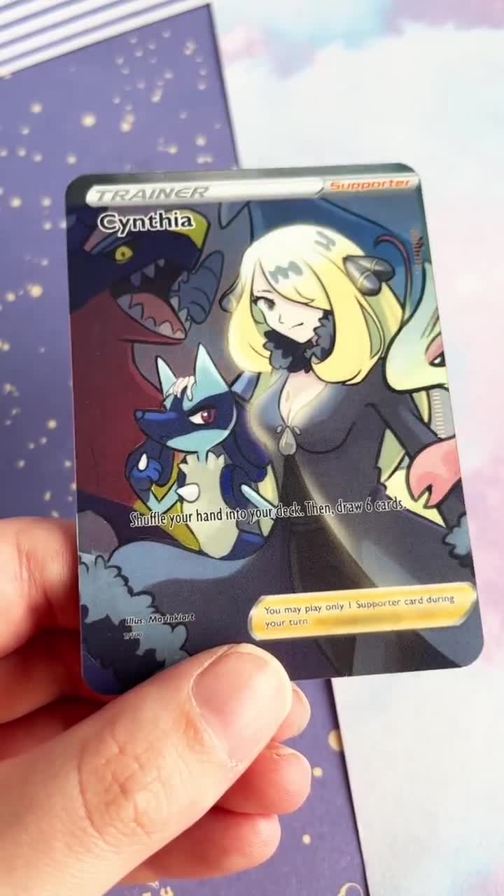 Holo Cynthia Pokémon champion / Custom holographic Pokémon card / V card