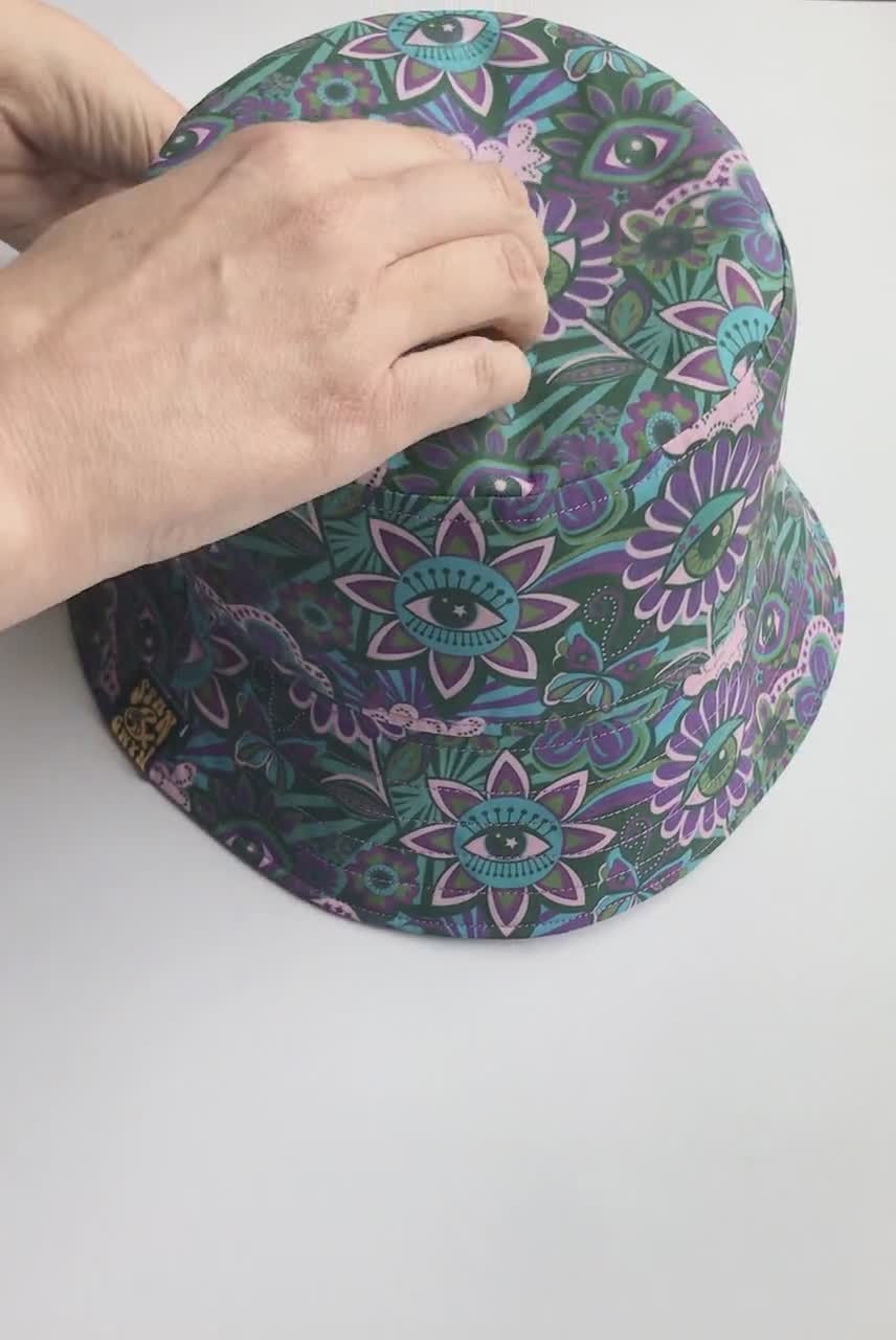Buy Third Eye Bucket Hat, Blue Fishing Hat, Bucket Hat for Men, Hippy Woman  Gift, Flower Eye Print, Flower Power. Online in India 
