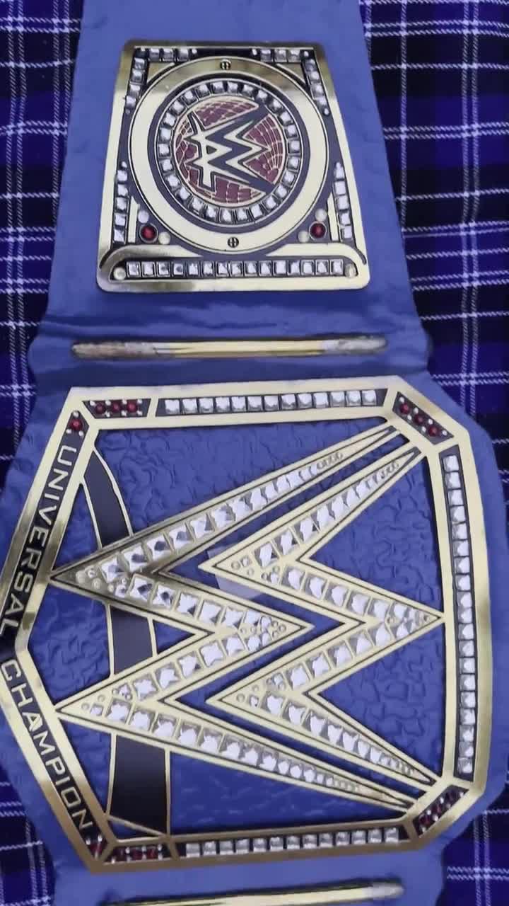 Blue Universal Championship Title Belt Wrestling Belt Adult Size Replica  2MM- Ring of honor Edition