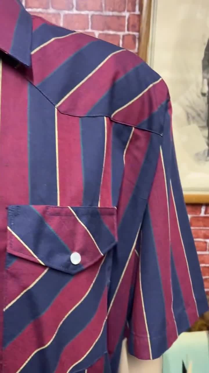Chemise western vintage Wrangler perles snap détails brodés rétro