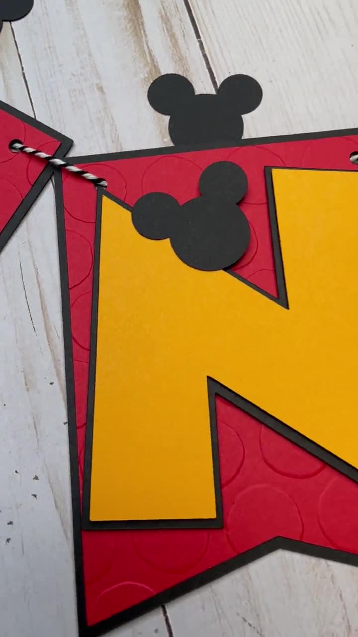 Mickey Mouse First Birthday Banner: High Chair Decoration video poster