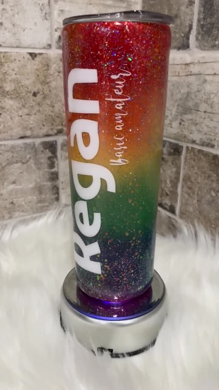 Rainbow Glitter Tumbler