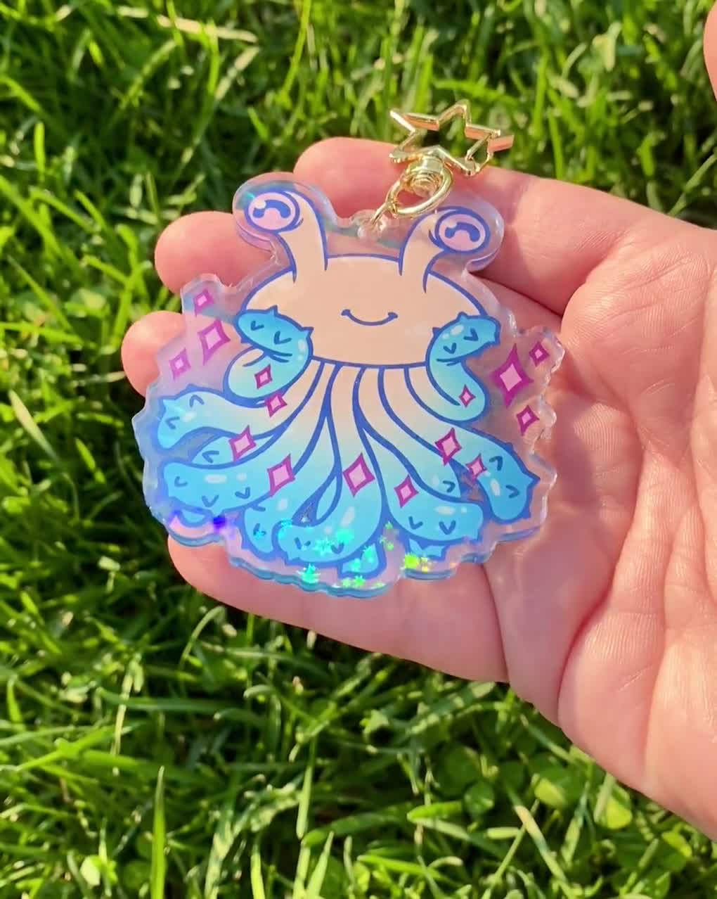 Flumph D&D Acrylic Keychain, 3 Inch Key Chain, Dnd Keychain