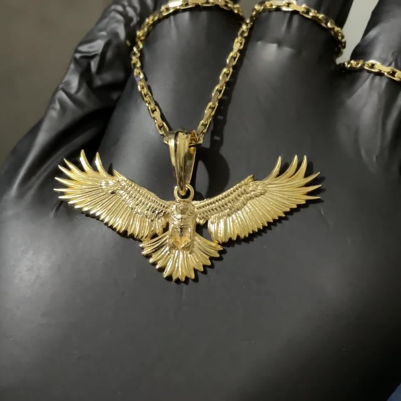 Brand New Golden Eagle Pendant - Etsy