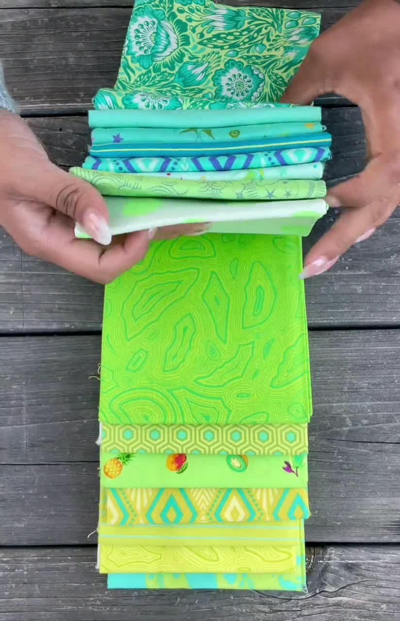 Free Spirit - Tula Replenished: Spearmint Fat Quarter Bundle 15 pcs - Tula Pink fabric bundle video poster