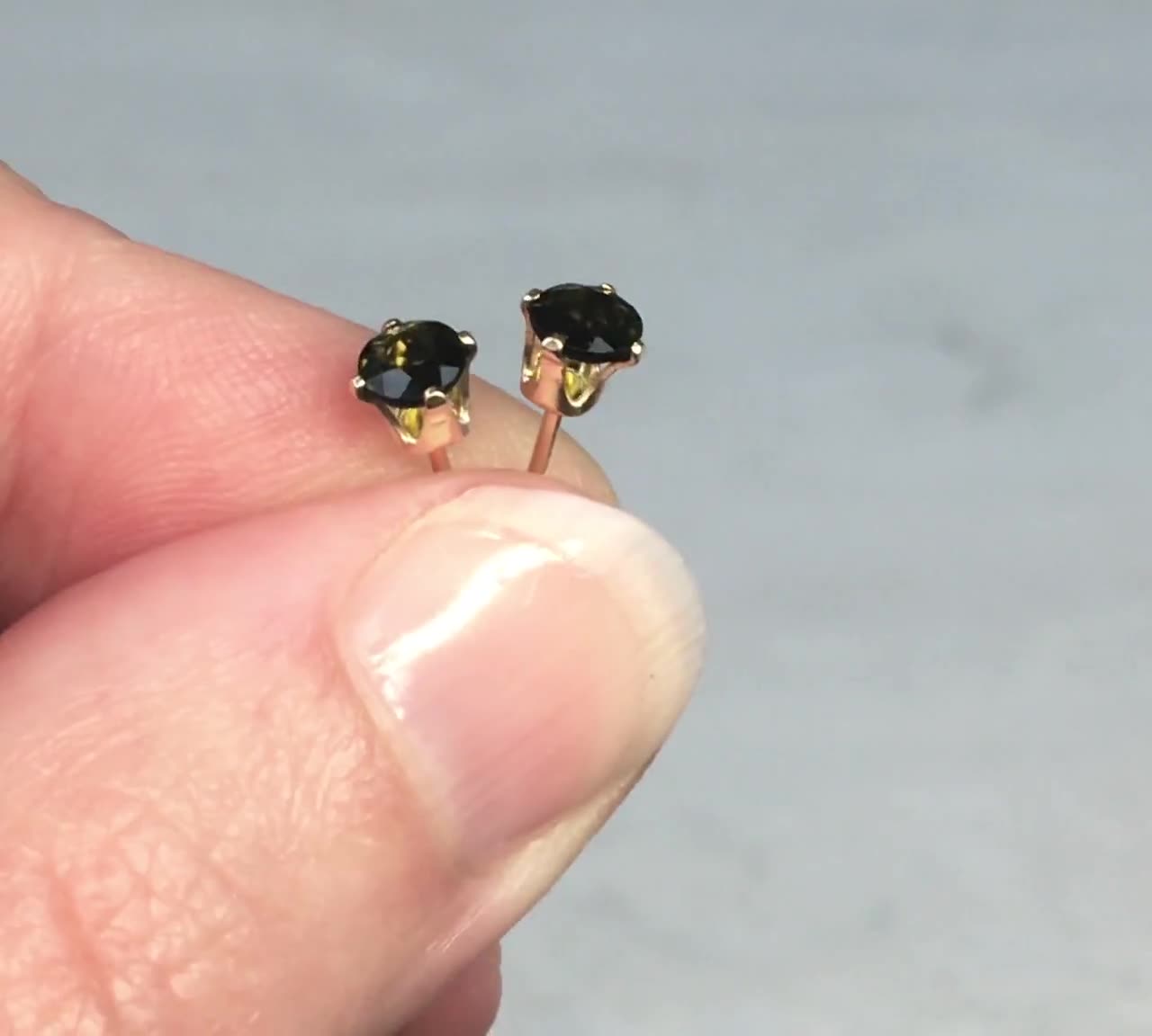 Green Tourmaline Studs Gold or Silver, Tourmaline Post Earrings, 4mm Gemstone Unisex Stud Earrings, October Birthday Gift video poster
