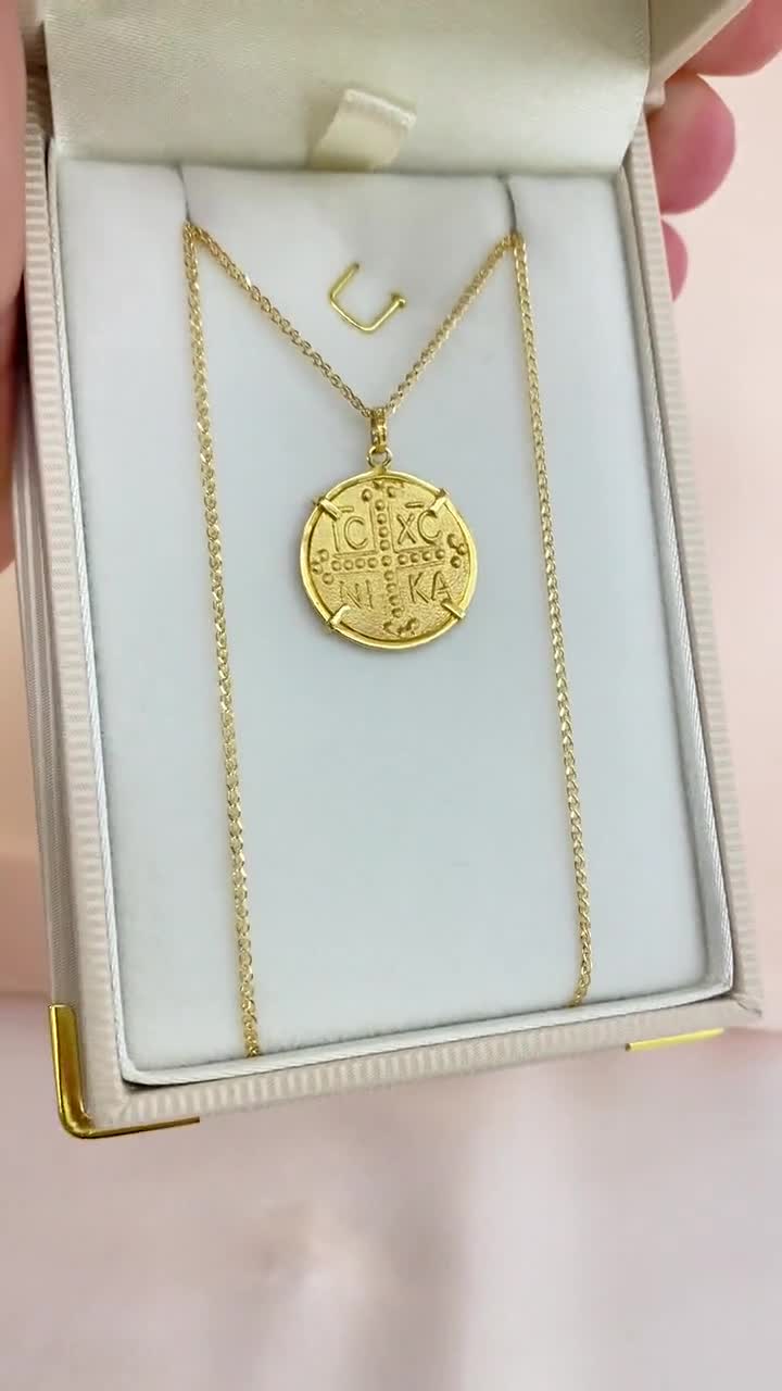 14Kイエローゴールド コンスタンティンネックレス：ハンドメイドの宗教