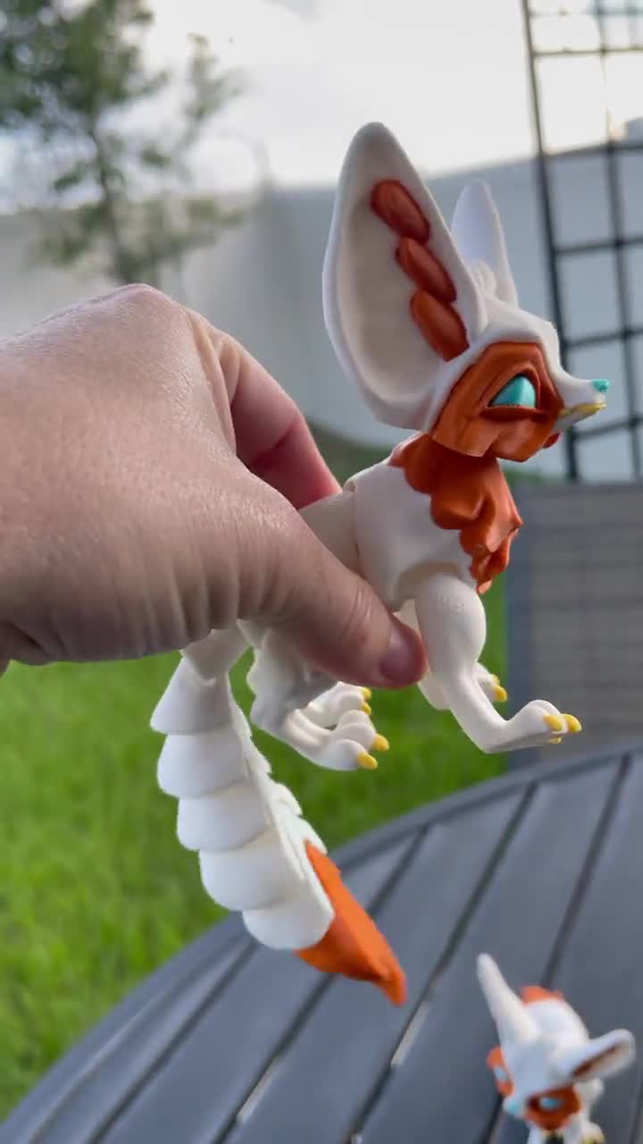Fennec Fox Articulated 3D Print Desk Decor Horror Goth Fidget