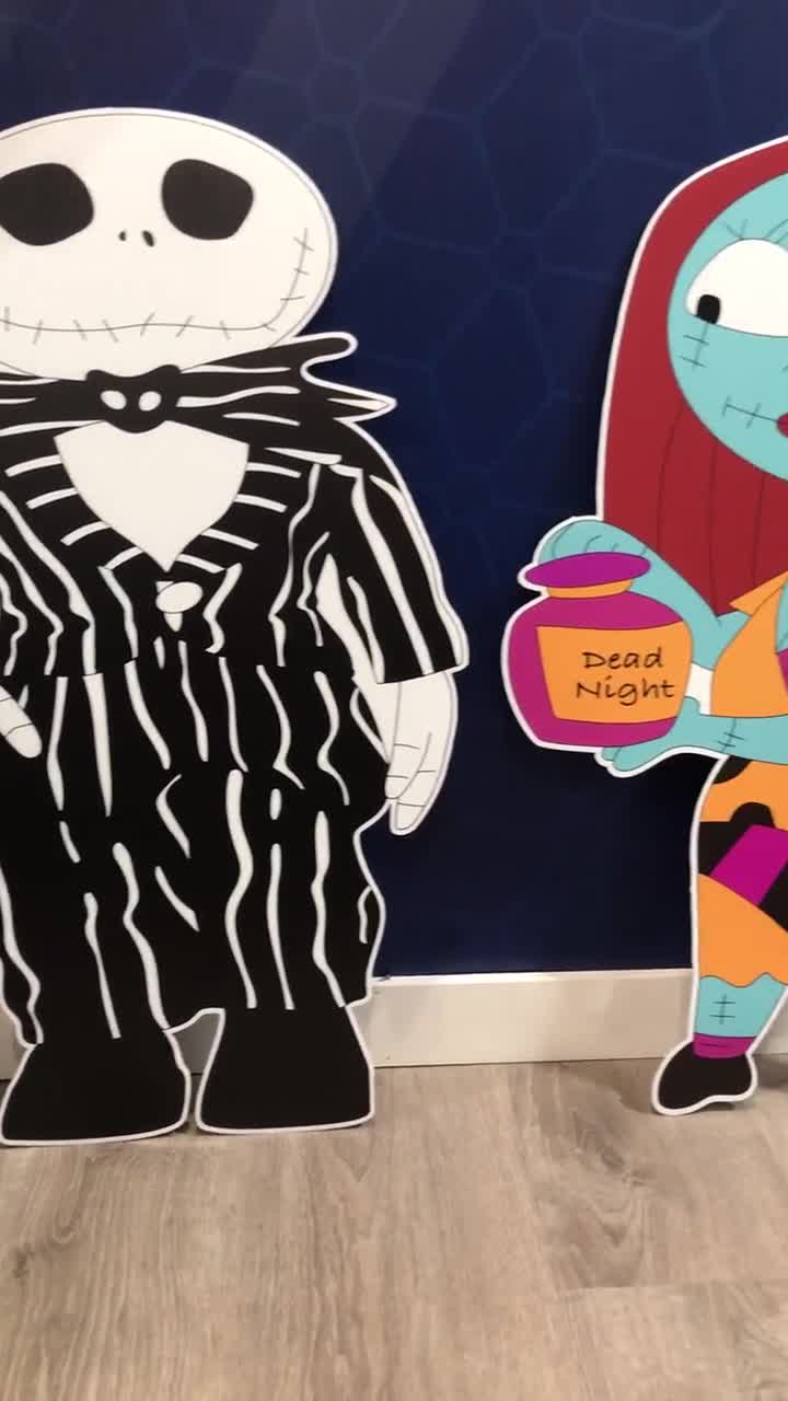 Halloween Party Decor, Nightmare Before Christmas, Outdoor Decoration Signs, Halloween Decor, Yard Signs, Jack, Sally, Oogie, zero, video poster