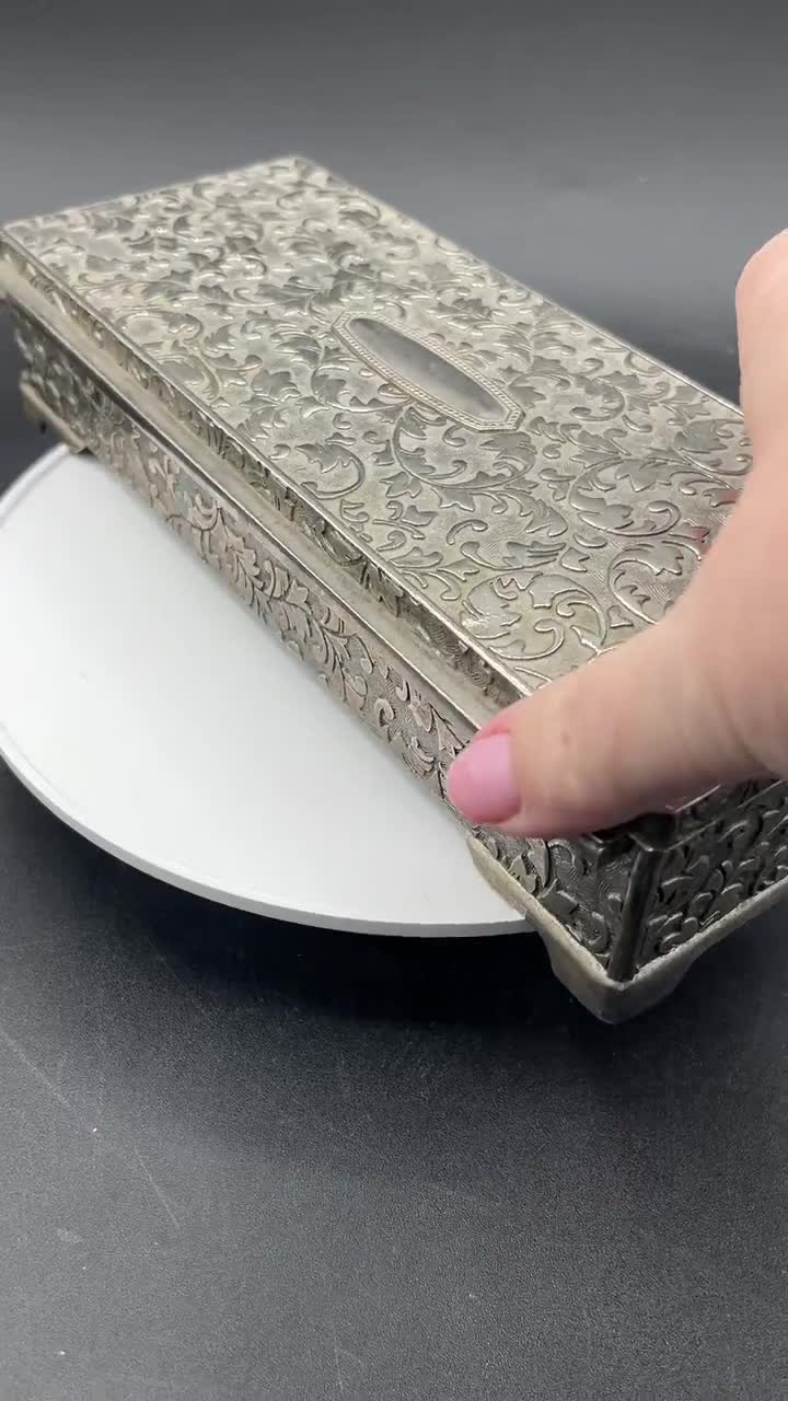Vintage International Silver Company, Jewelry Box, Scrolling