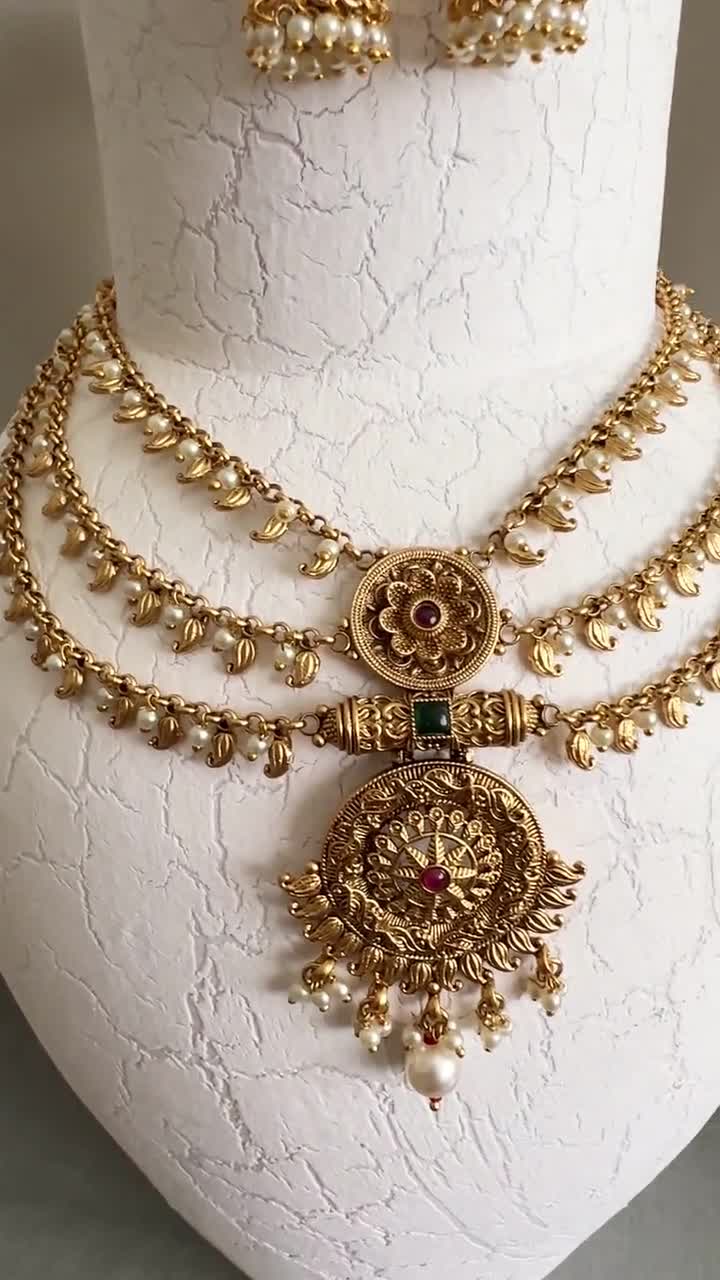 Set Di Gioielli Kundan Verde Menta / Set Di Collana Kundan - Italia