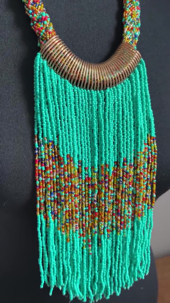 Native American Inspired Panties W/ African Beads Fringe 
