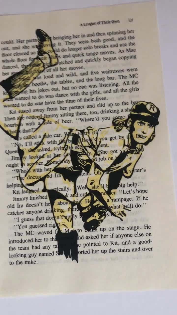 A League of Their Own, Dottie Hinson, Kit Keller, book art, Rockford  Peaches, Racine Belles, No Crying in Baseball, 90s movie, Fan art print