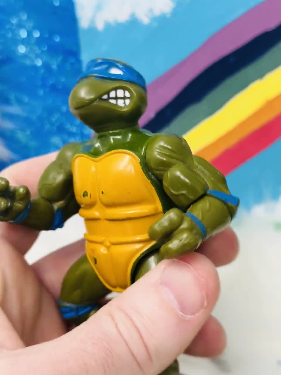 Vintage 1988 Teenage Mutant Ninja Turtles TMNT Leonardo Soft Head Action  Figure (No Accessories)