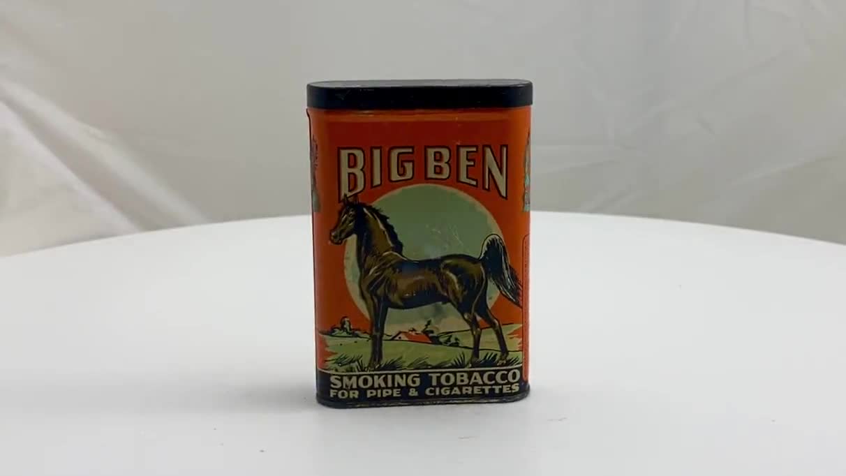 big ben tobacco tin Vintage Pocket Sized with Union Sticker Big Ben Chewing Tobacco Tin
