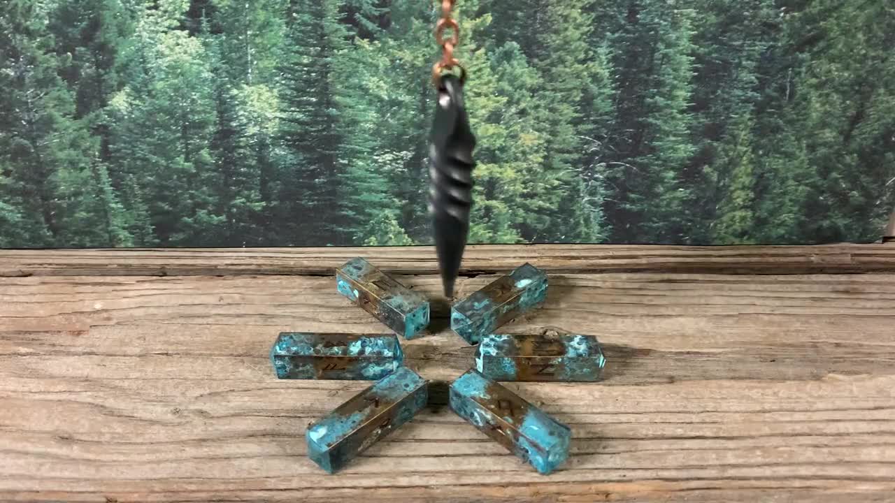 Strength of the Forest Pendulum ~ Handmade Iron Wood on sale and Black Quartz Divination Tool