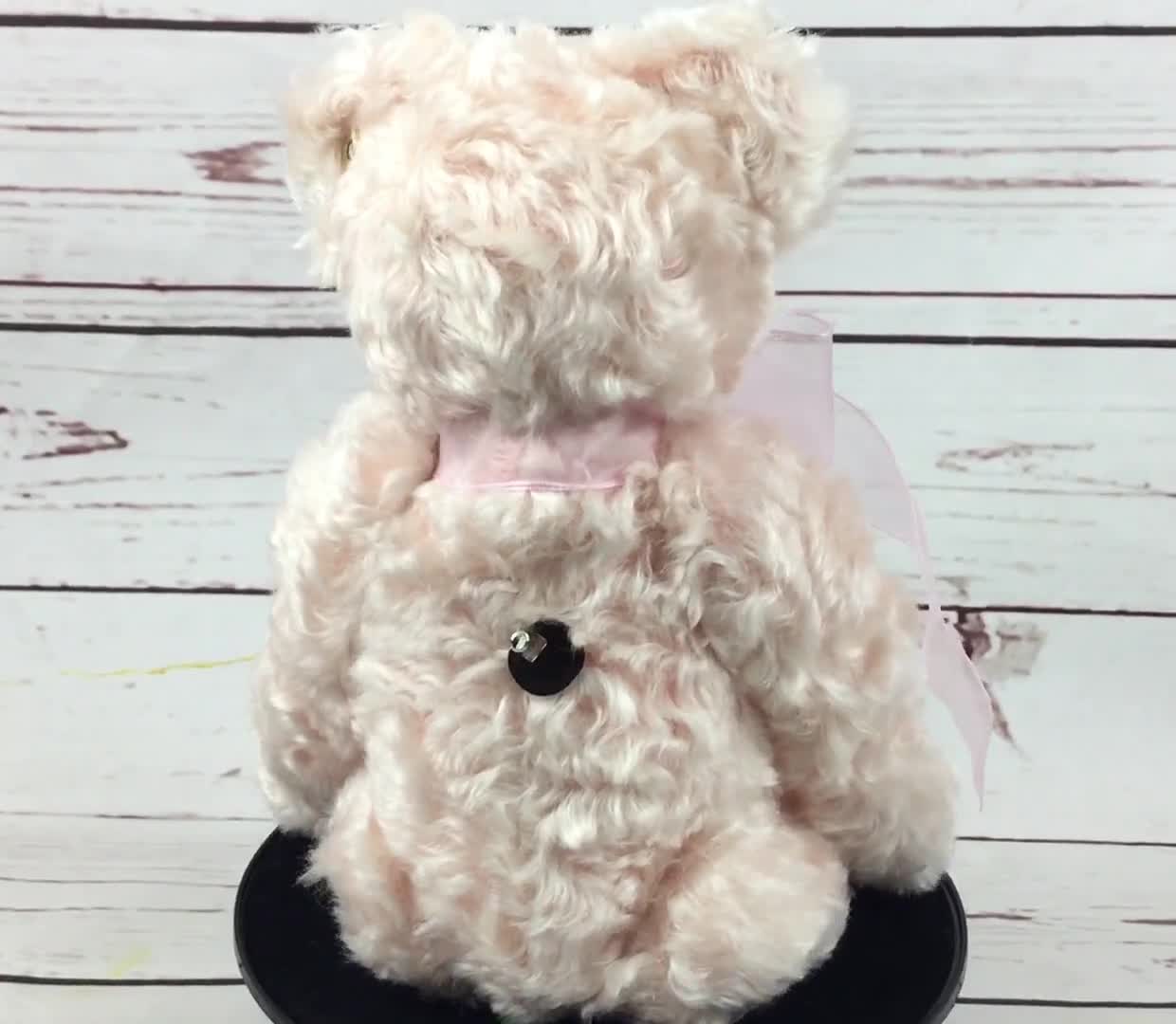 Steiff Musical Pink Teddy Bear Button in Ear Candle in the