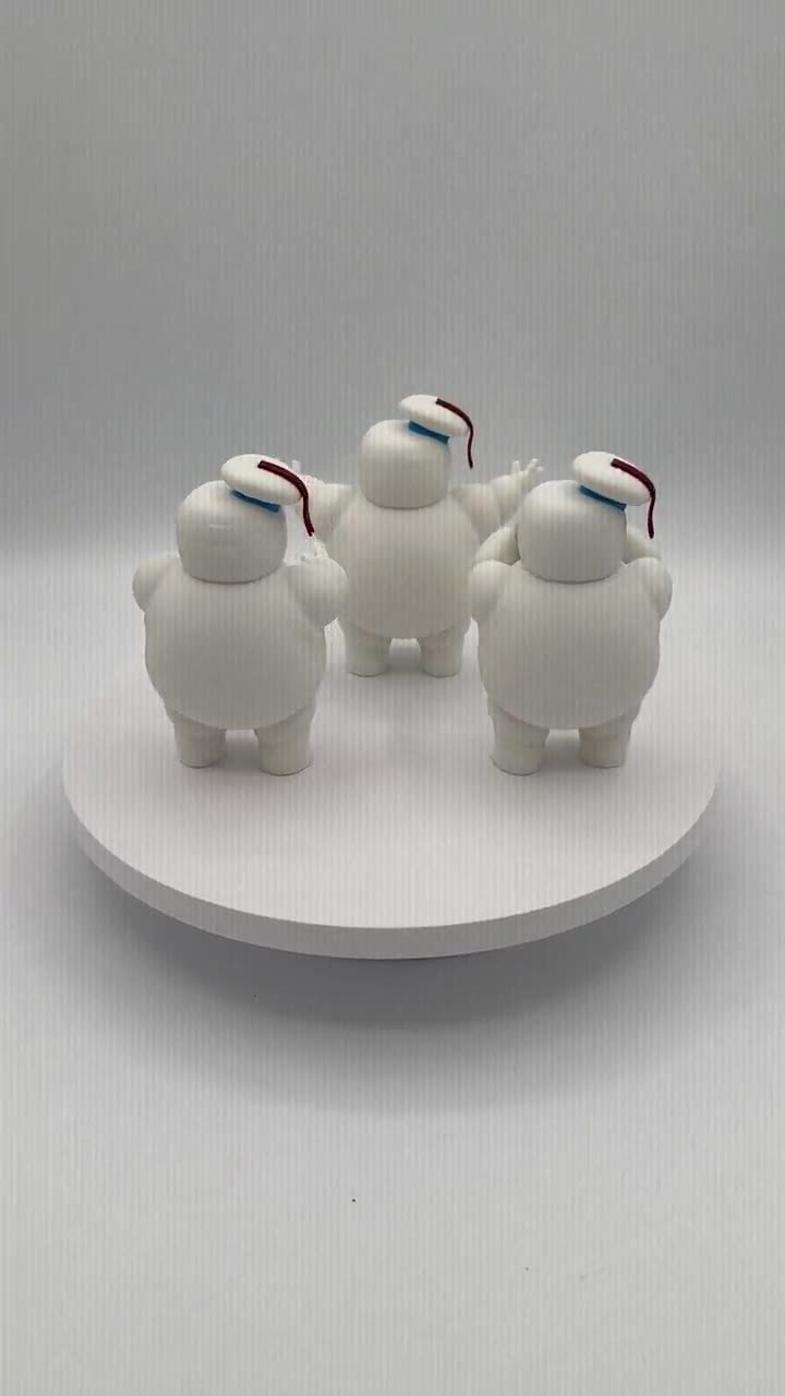 3 Adorable Ghostbusters Mini Stay Puft Marshmallow Man Figurines