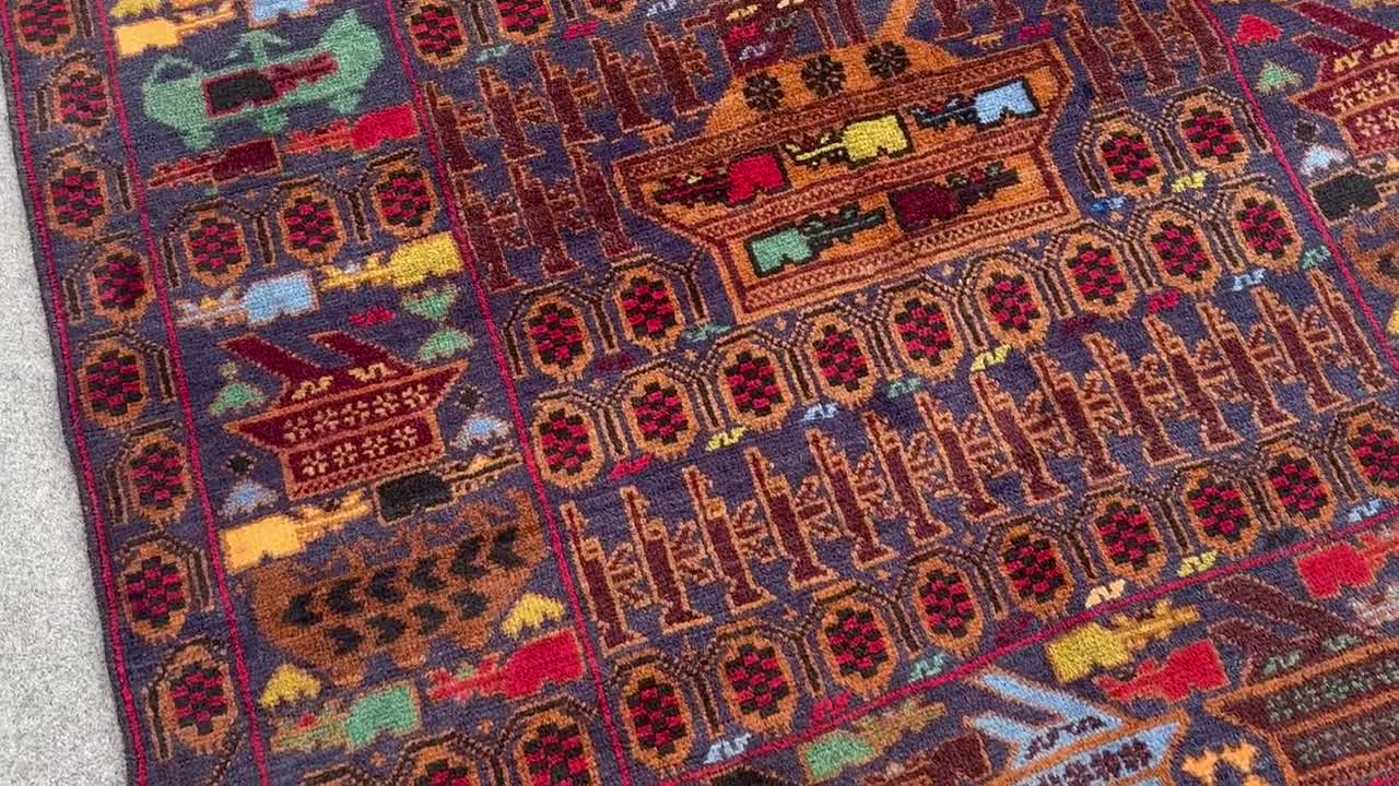 Best Price, Afghan War Rug 3.8x6.8 Ft | Handmade Tribal Rug With