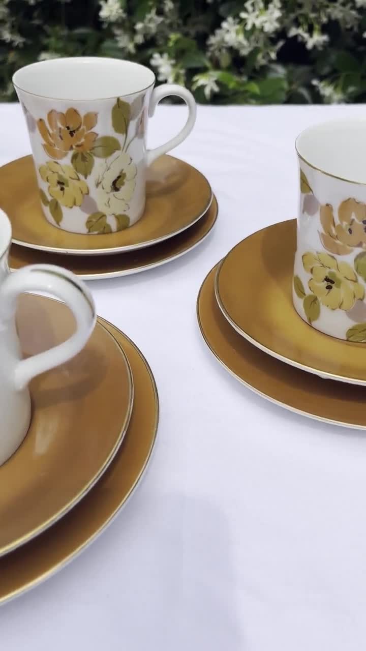 Vintage 70s Royalty by Yamato 9 Pieces Cups Saucers Side Plates