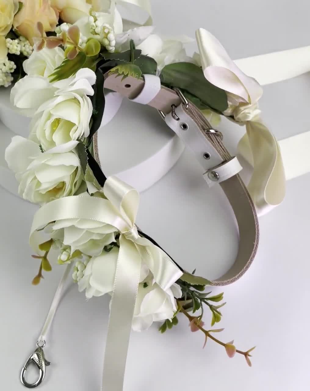 Dog flower 2024 collar wedding diy