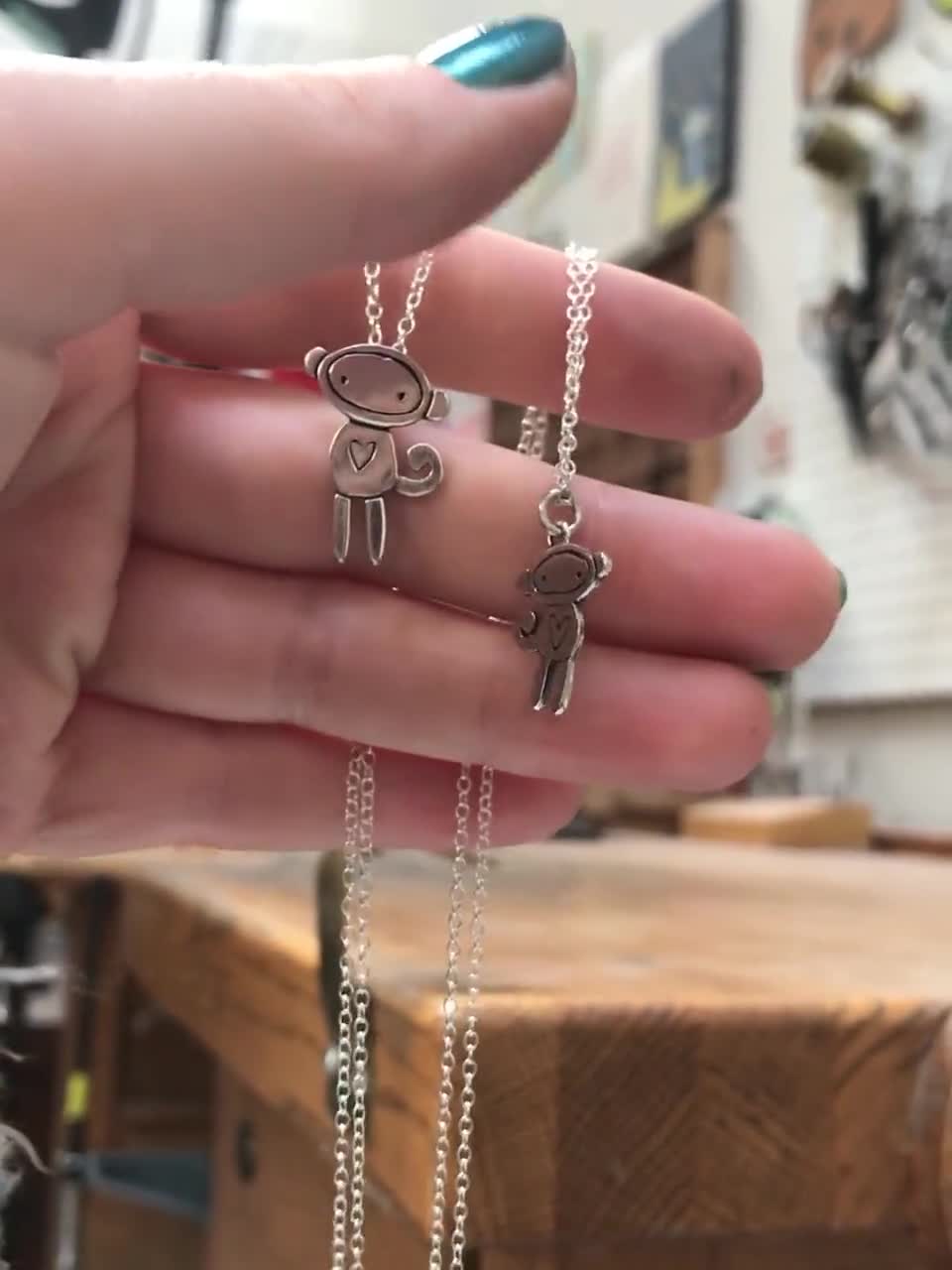 Clever Schmuck, set ciondolo a forma di grande ancora con corda, 24 x 19 mm, in plastica lucida su entrambi i lati, argento Sterling 925 e pelle