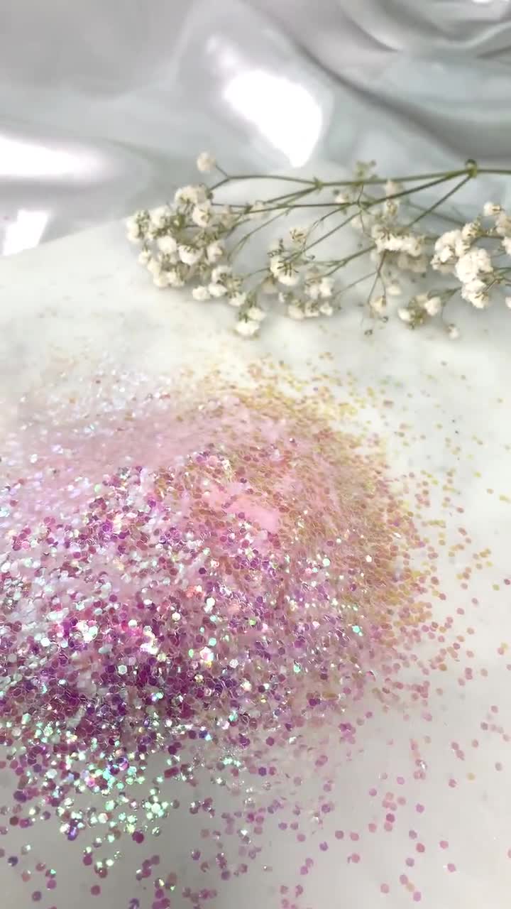 Cotton Candy .040 iridescent glitter, tumbler making glitter