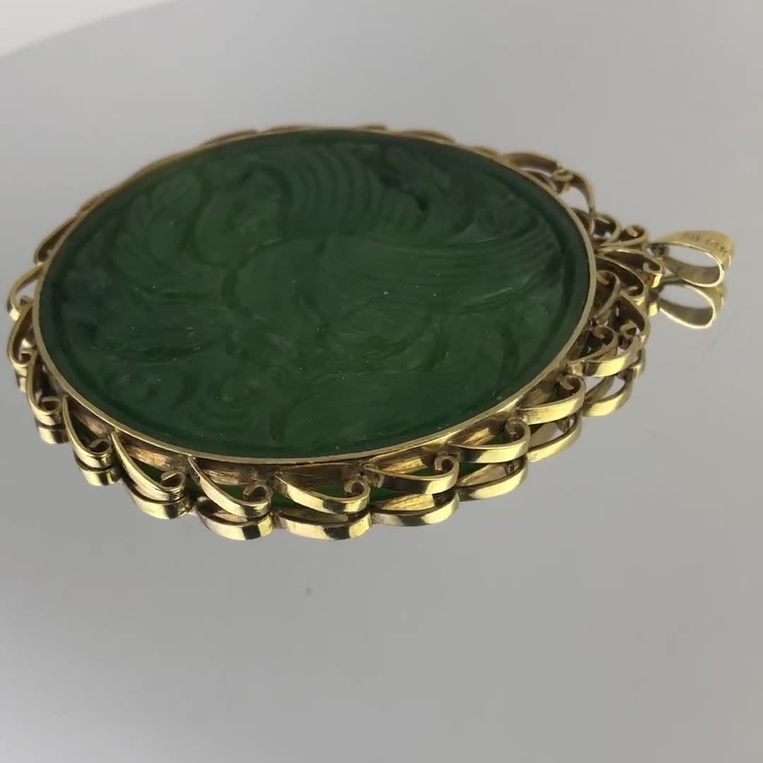 Collana Con Ciondolo Drago In Pietra Di Giada Verde Collana Con - Foto 13