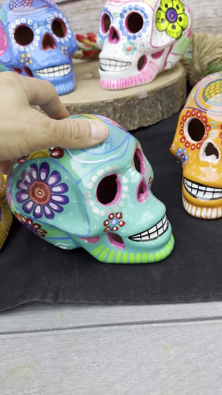 Xlarge Ceramic Skulls Hand-painted,pottery Handmade Calavera