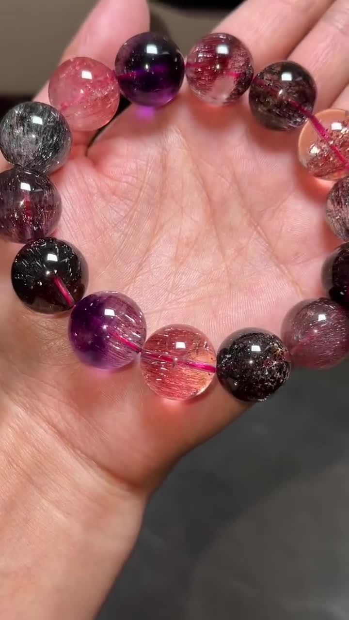 16mm Certified Purple Super Seven Quartz Healing Stone Super7