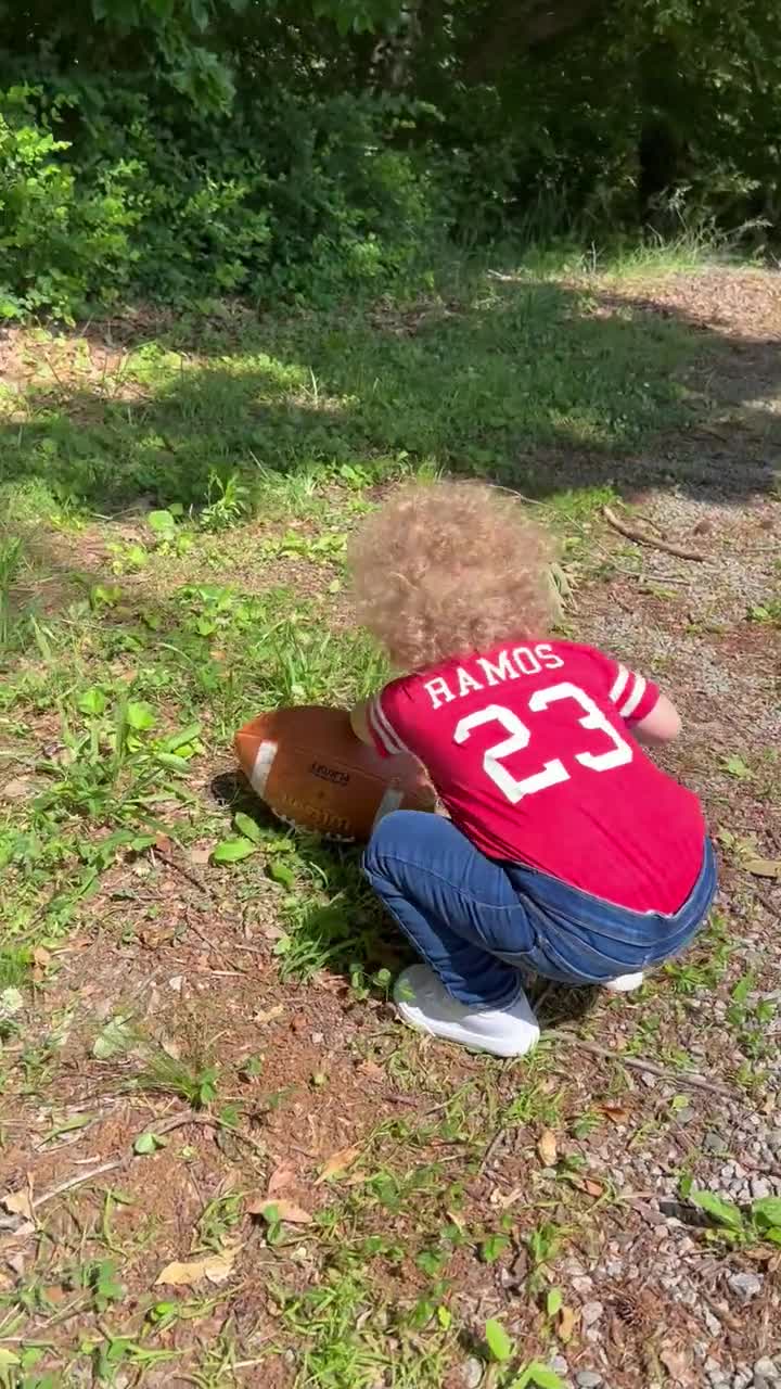 Custom Football Jersey Baby Bodysuit Personalized with Name and Number (Back Only) Newborn/0-3 Months / Vintage Orange