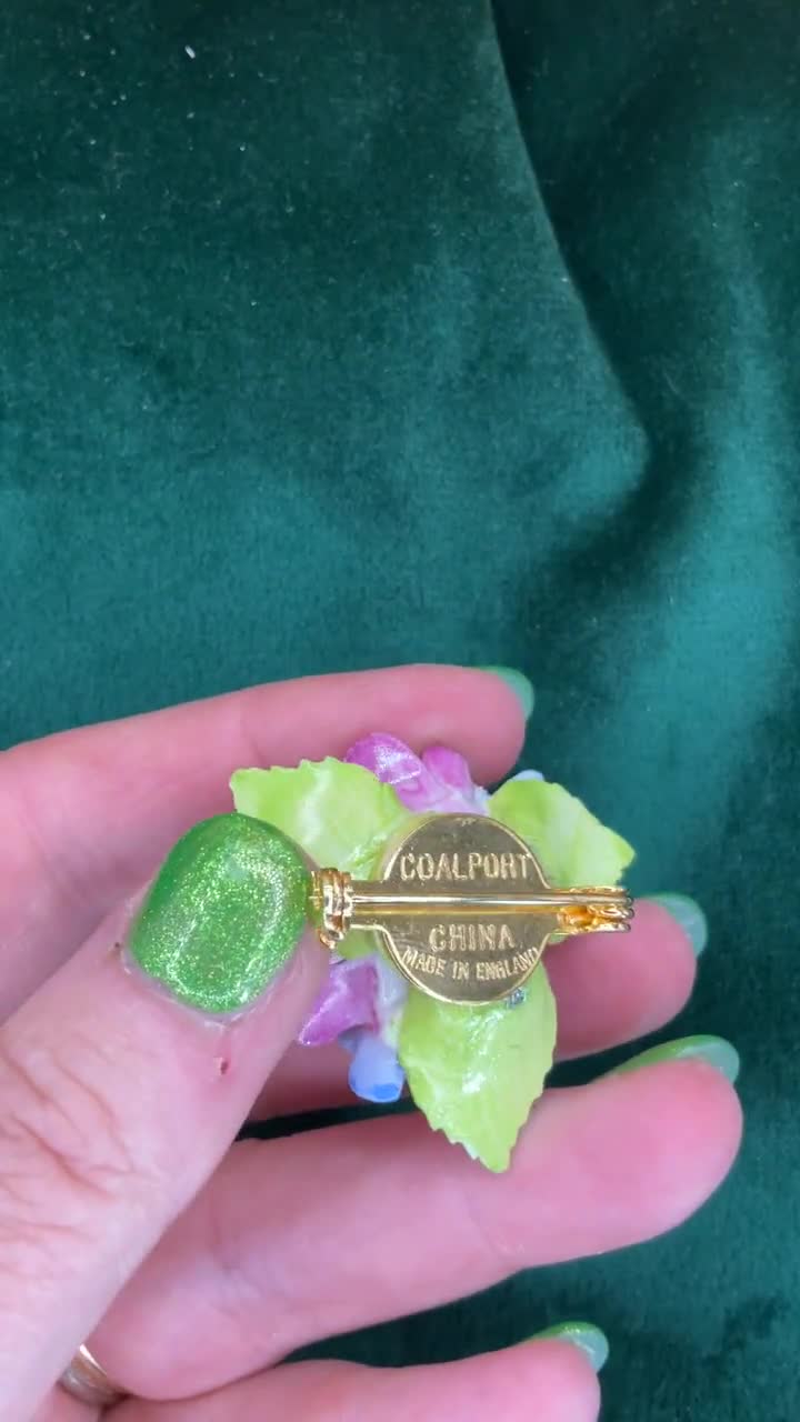 Vintage Coalport China Flower Brooch With Original Box - Etsy UK