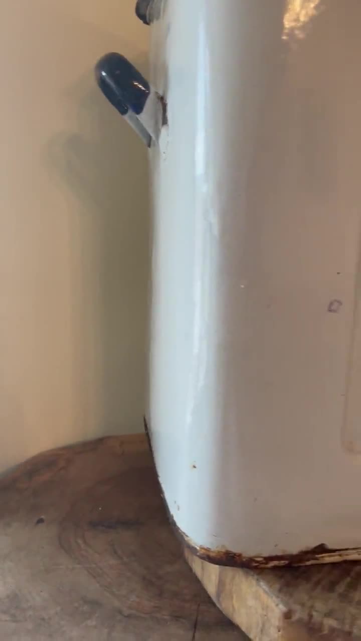 Contenitore Per Pane Vintage In Metallo - 33 Cm, Blu, Con Coperchio A Rullo Per Mantenere Fresco - Foto 10