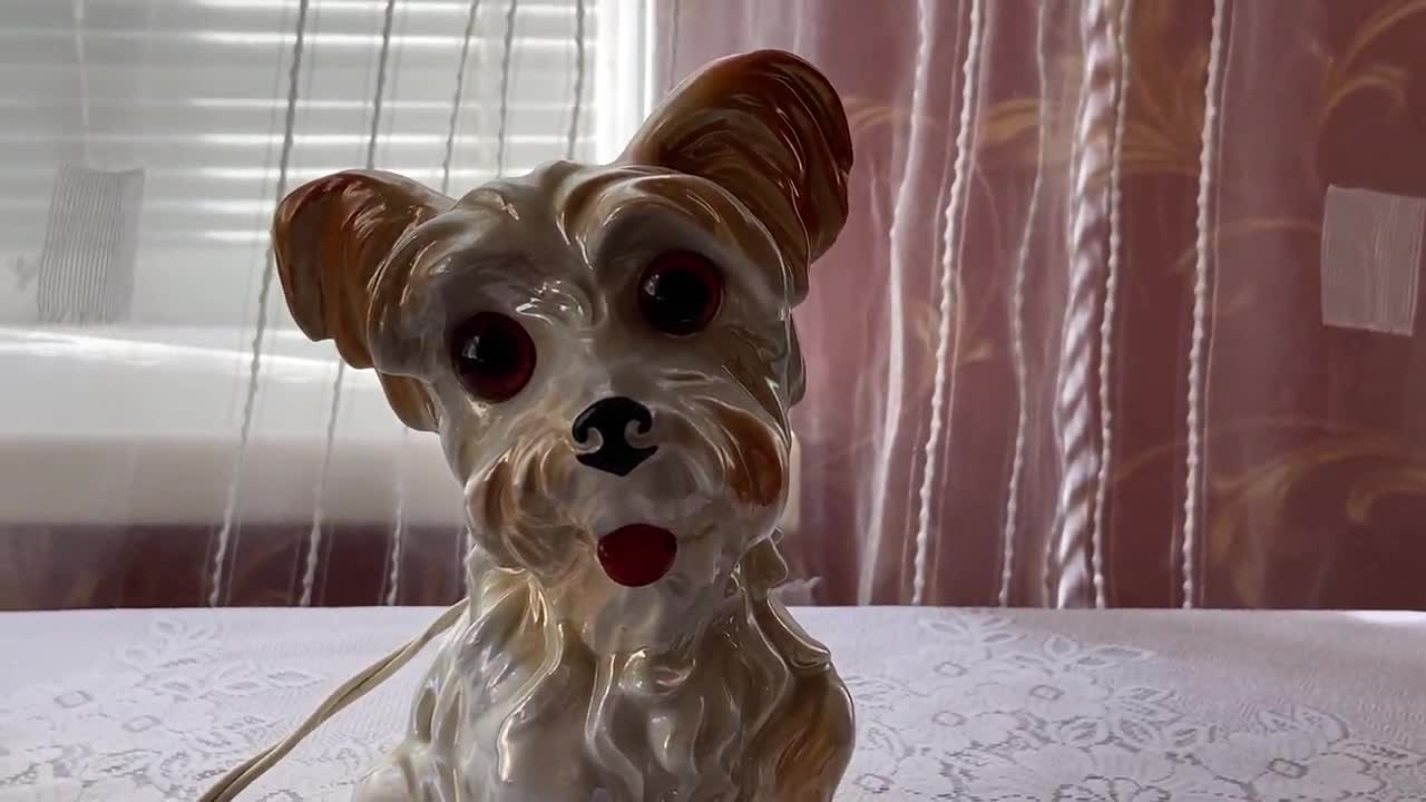 Vintage GDR Ceramic Dog Night Light, 1950s Porcelain Lamp - Etsy