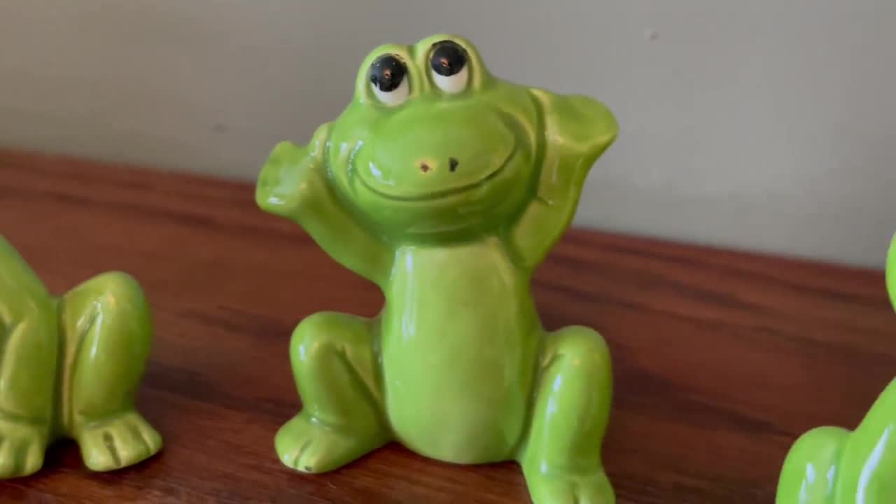 Vintage Frog Figurines: 1980s Collectible Trio, Nursery Decor - Etsy
