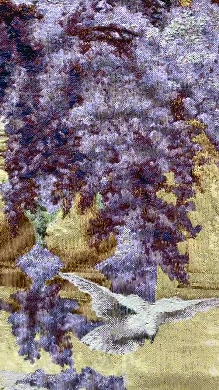 孔雀のタペストリー壁掛け：ジャカード織りの花柄装飾（41x27） - Etsy