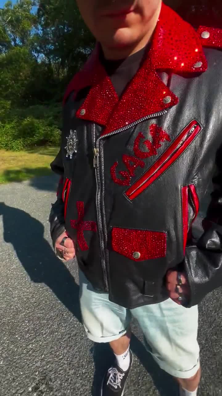 Custom-painted Lady Gaga Mayhem Leather Jacket (ONE-OF-A-KIND!) - Etsy